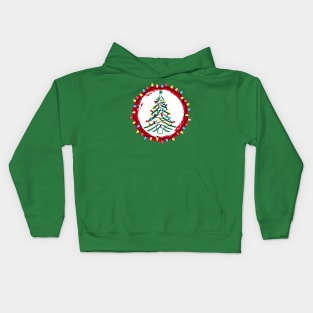 Holiday Classic Christmas tree with Chirstmas lights Kids Hoodie